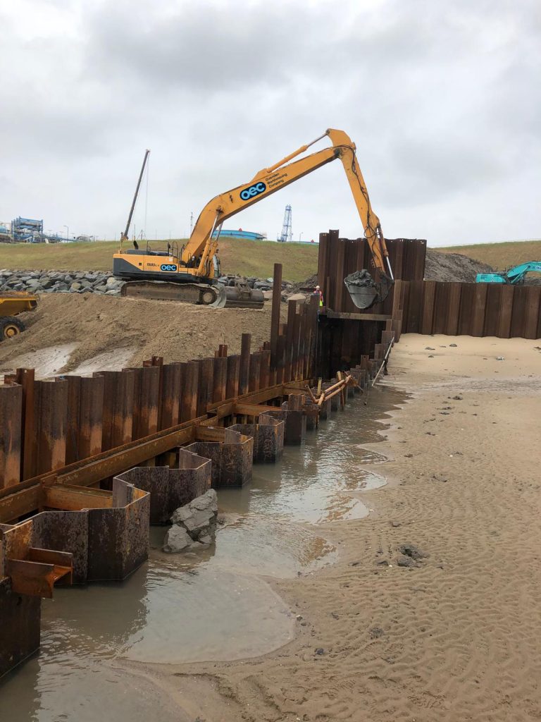 Cofferdam excavation